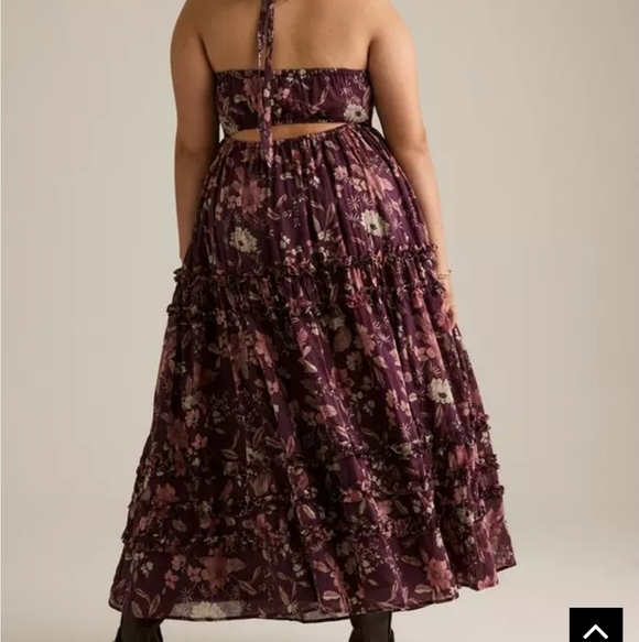 Torrid Festi Halter Bow Maxi Dress 1x - Picture 2 of 5